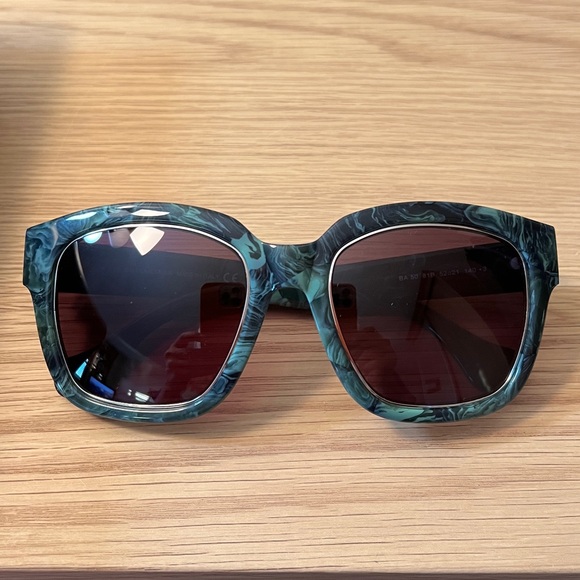 NWB Balenciaga Sunglasses Green Marble Print - Picture 13 of 14